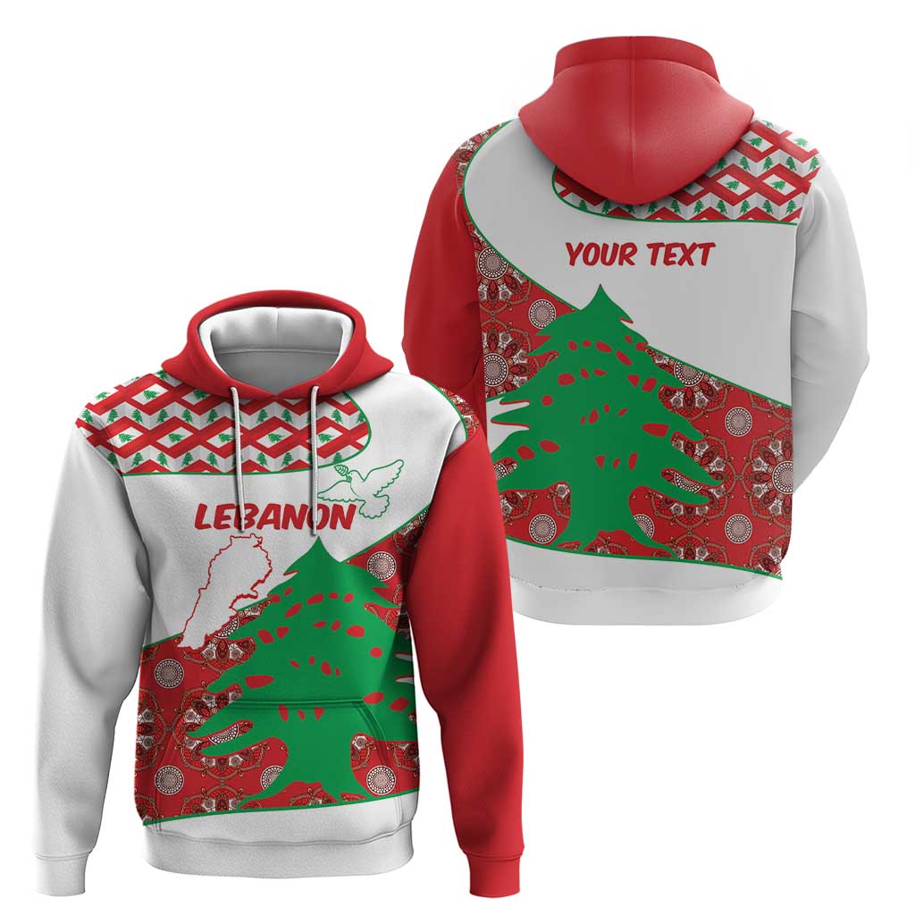 Personalised Lebanon Independence Day Hoodie Lebanese Map With Cedrus - Wonder Print Shop