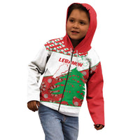 Personalised Lebanon Independence Day Kid Hoodie Lebanese Map With Cedrus - Wonder Print Shop