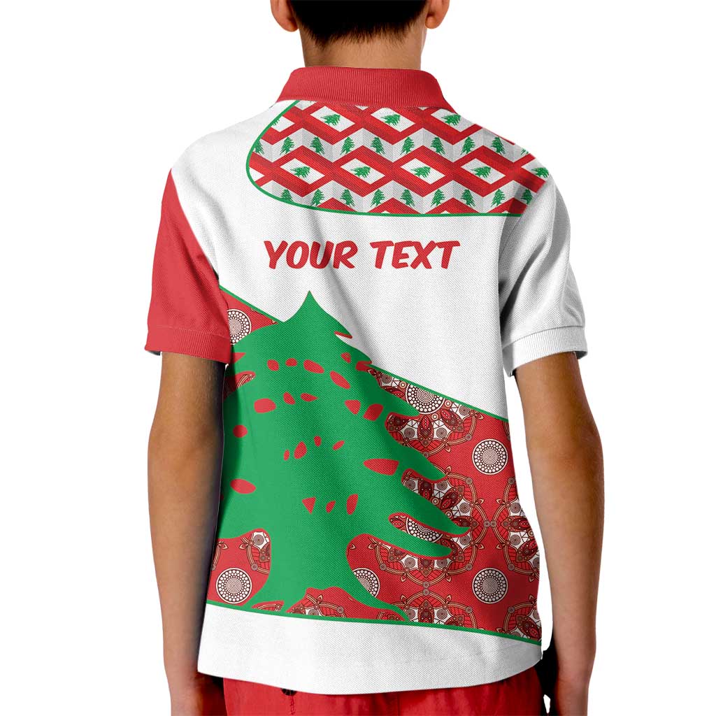 Personalised Lebanon Independence Day Kid Polo Shirt Lebanese Map With Cedrus - Wonder Print Shop