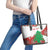 Personalised Lebanon Independence Day Leather Tote Bag Lebanese Map With Cedrus - Wonder Print Shop