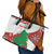 Personalised Lebanon Independence Day Leather Tote Bag Lebanese Map With Cedrus - Wonder Print Shop