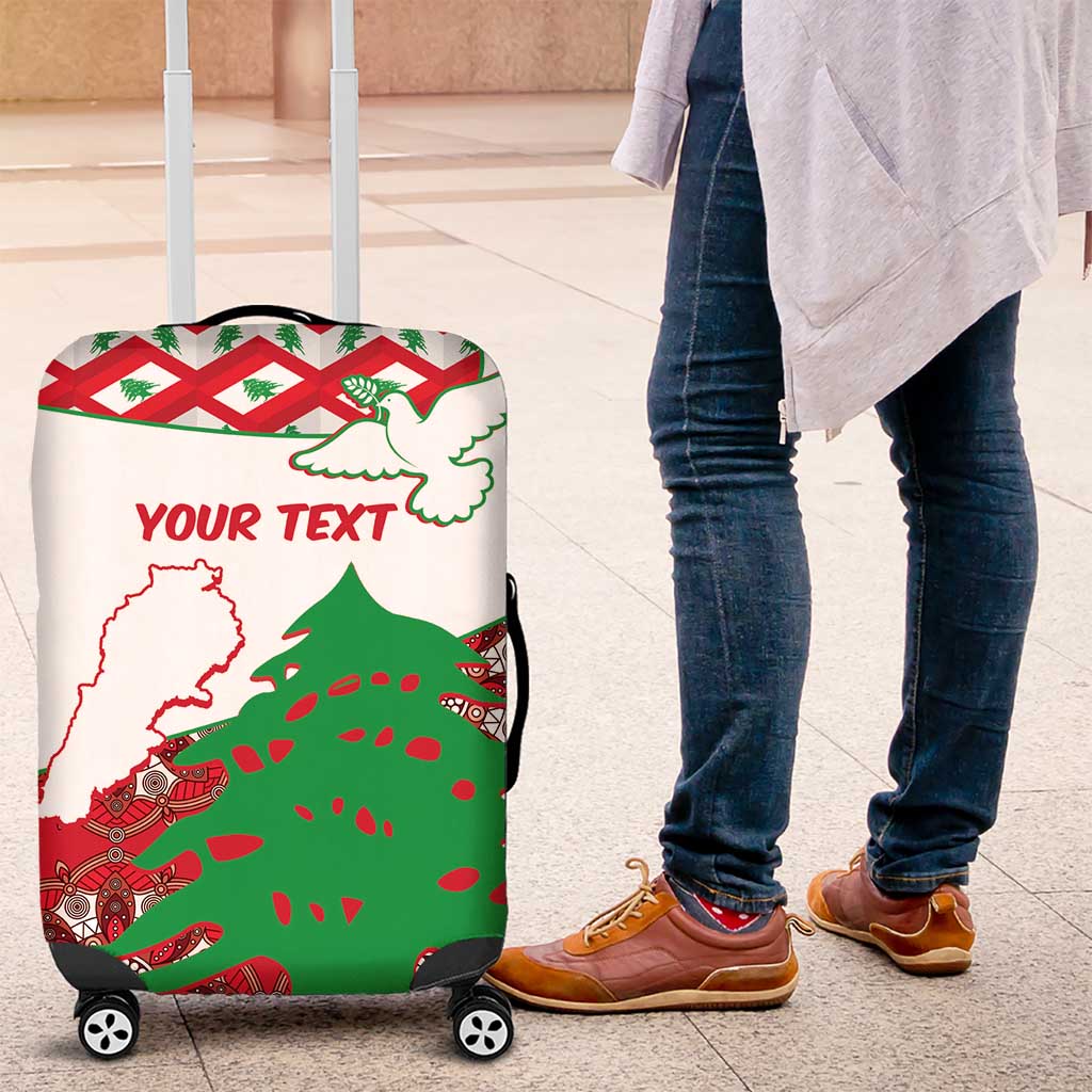 Personalised Lebanon Independence Day Luggage Cover Lebanese Map With Cedrus - Wonder Print Shop