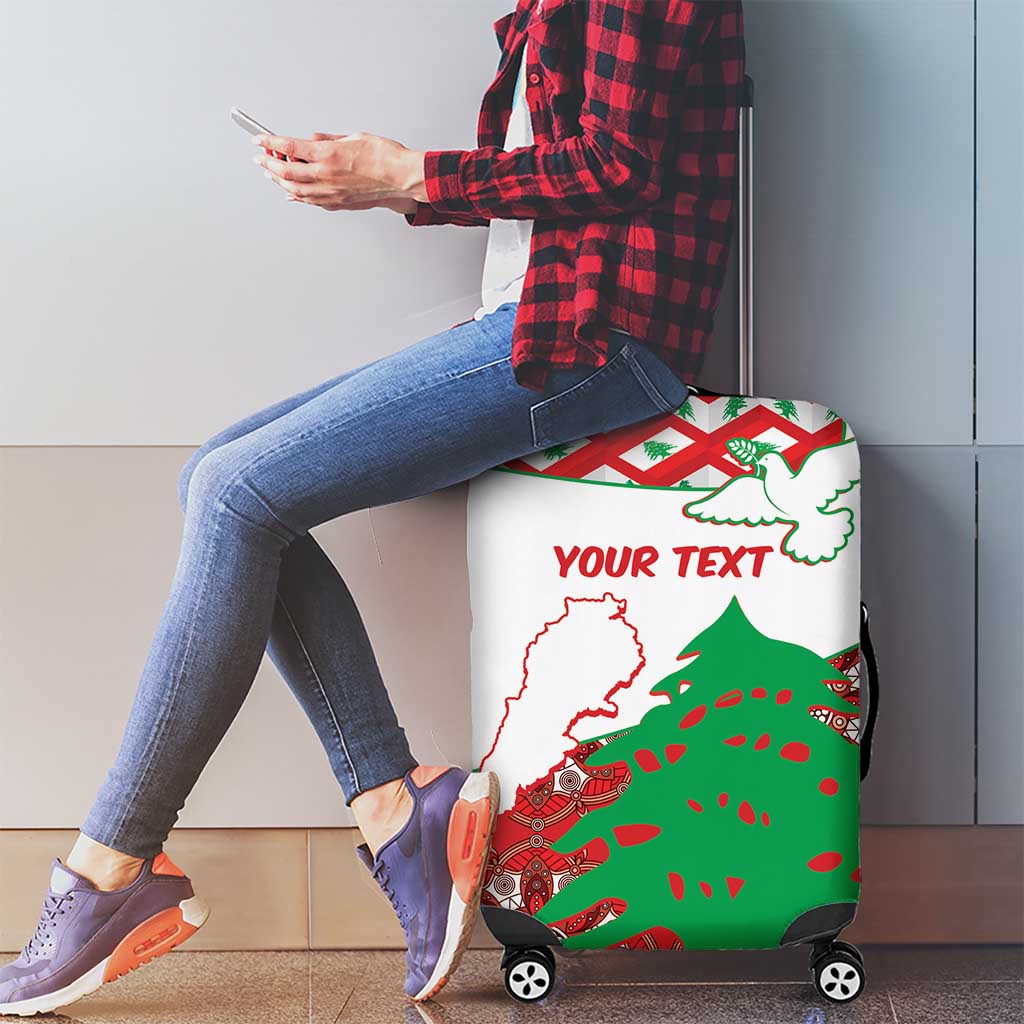 Personalised Lebanon Independence Day Luggage Cover Lebanese Map With Cedrus - Wonder Print Shop