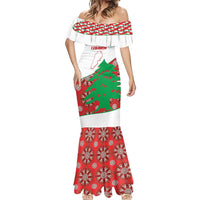 Personalised Lebanon Independence Day Mermaid Dress Lebanese Map With Cedrus - Wonder Print Shop