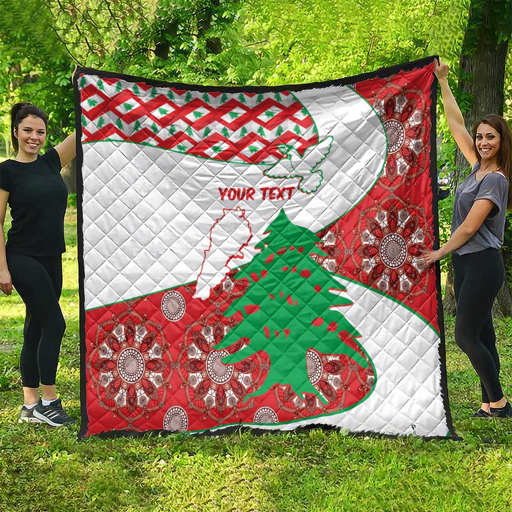Personalised Lebanon Independence Day Quilt Lebanese Map With Cedrus - Wonder Print Shop