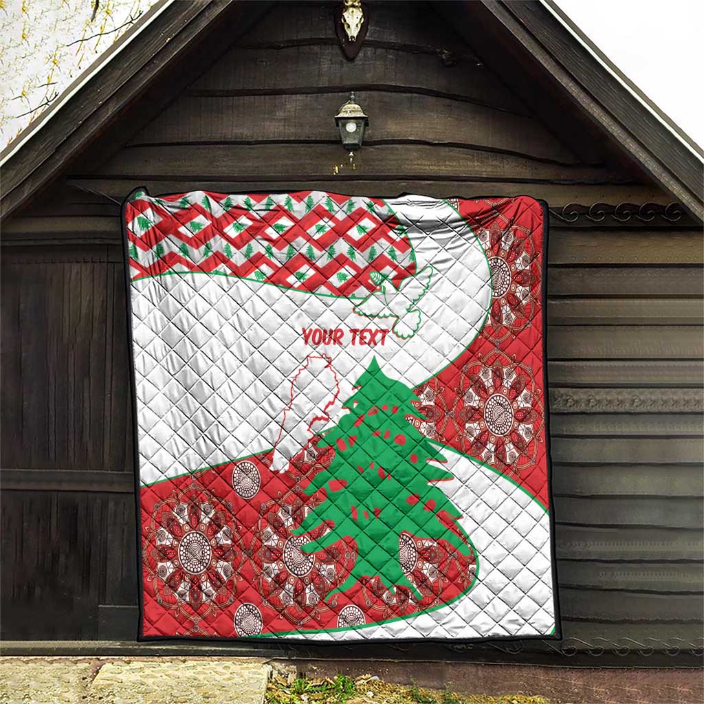 Personalised Lebanon Independence Day Quilt Lebanese Map With Cedrus - Wonder Print Shop