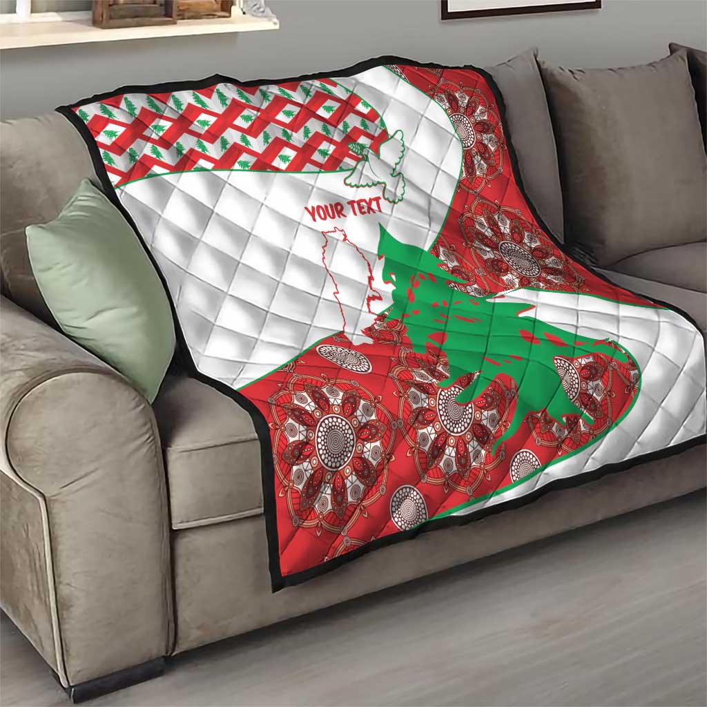 Personalised Lebanon Independence Day Quilt Lebanese Map With Cedrus - Wonder Print Shop