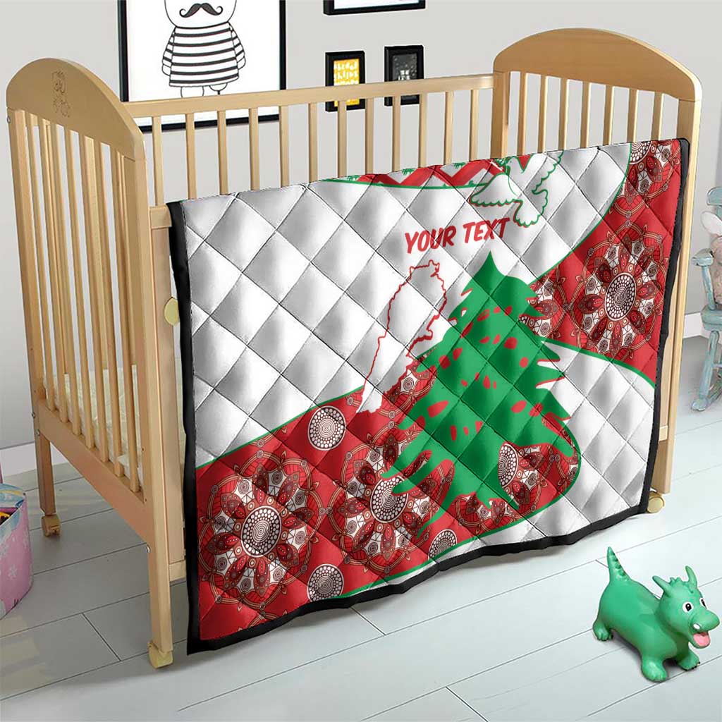 Personalised Lebanon Independence Day Quilt Lebanese Map With Cedrus - Wonder Print Shop