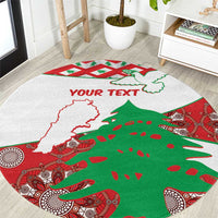 Personalised Lebanon Independence Day Round Carpet Lebanese Map With Cedrus
