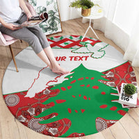 Personalised Lebanon Independence Day Round Carpet Lebanese Map With Cedrus