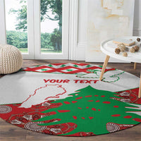 Personalised Lebanon Independence Day Round Carpet Lebanese Map With Cedrus