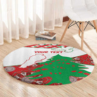 Personalised Lebanon Independence Day Round Carpet Lebanese Map With Cedrus