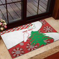 Personalised Lebanon Independence Day Rubber Doormat Lebanese Map With Cedrus - Wonder Print Shop