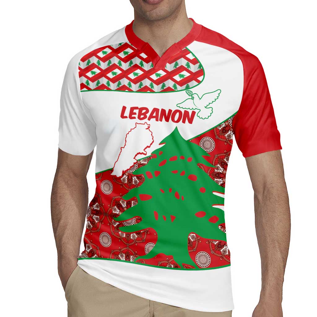 Personalised Lebanon Independence Day Rugby Jersey Lebanese Map With Cedrus - Wonder Print Shop
