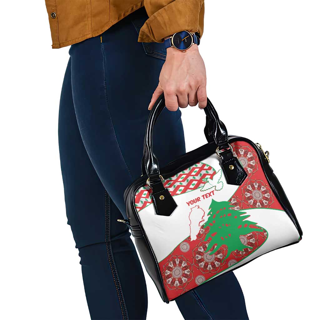 Personalised Lebanon Independence Day Shoulder Handbag Lebanese Map With Cedrus