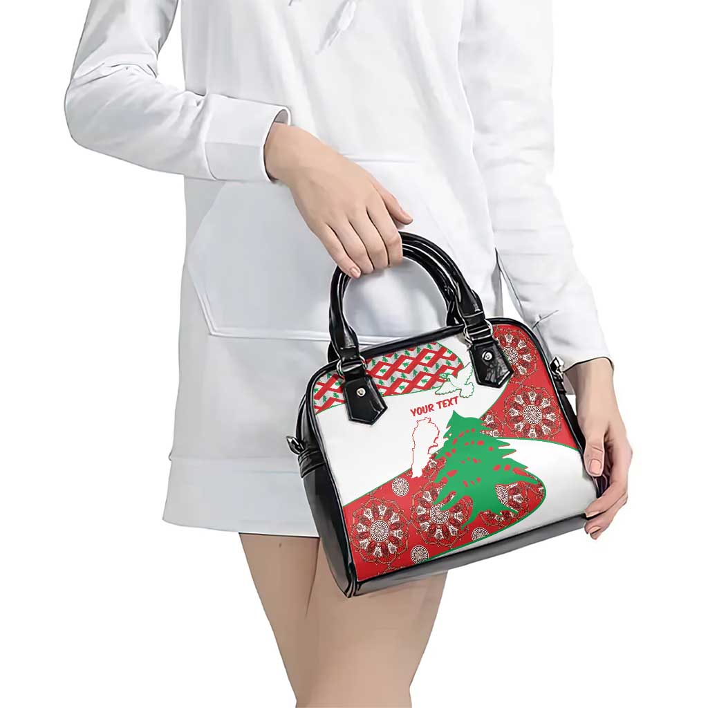 Personalised Lebanon Independence Day Shoulder Handbag Lebanese Map With Cedrus