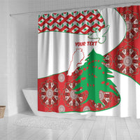 Personalised Lebanon Independence Day Shower Curtain Lebanese Map With Cedrus