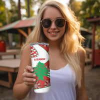 Personalised Lebanon Independence Day Skinny Tumbler Lebanese Map With Cedrus - Wonder Print Shop