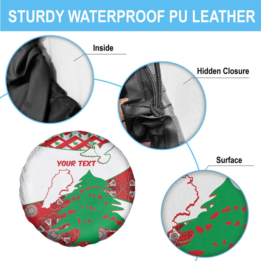 Personalised Lebanon Independence Day Spare Tire Cover Lebanese Map With Cedrus - Wonder Print Shop