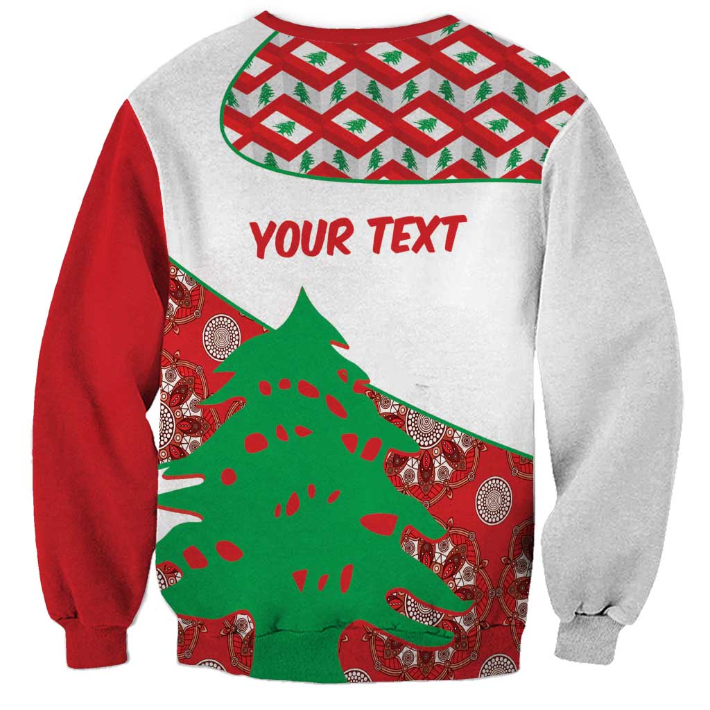 Personalised Lebanon Independence Day Sweatshirt Lebanese Map With Cedrus - Wonder Print Shop