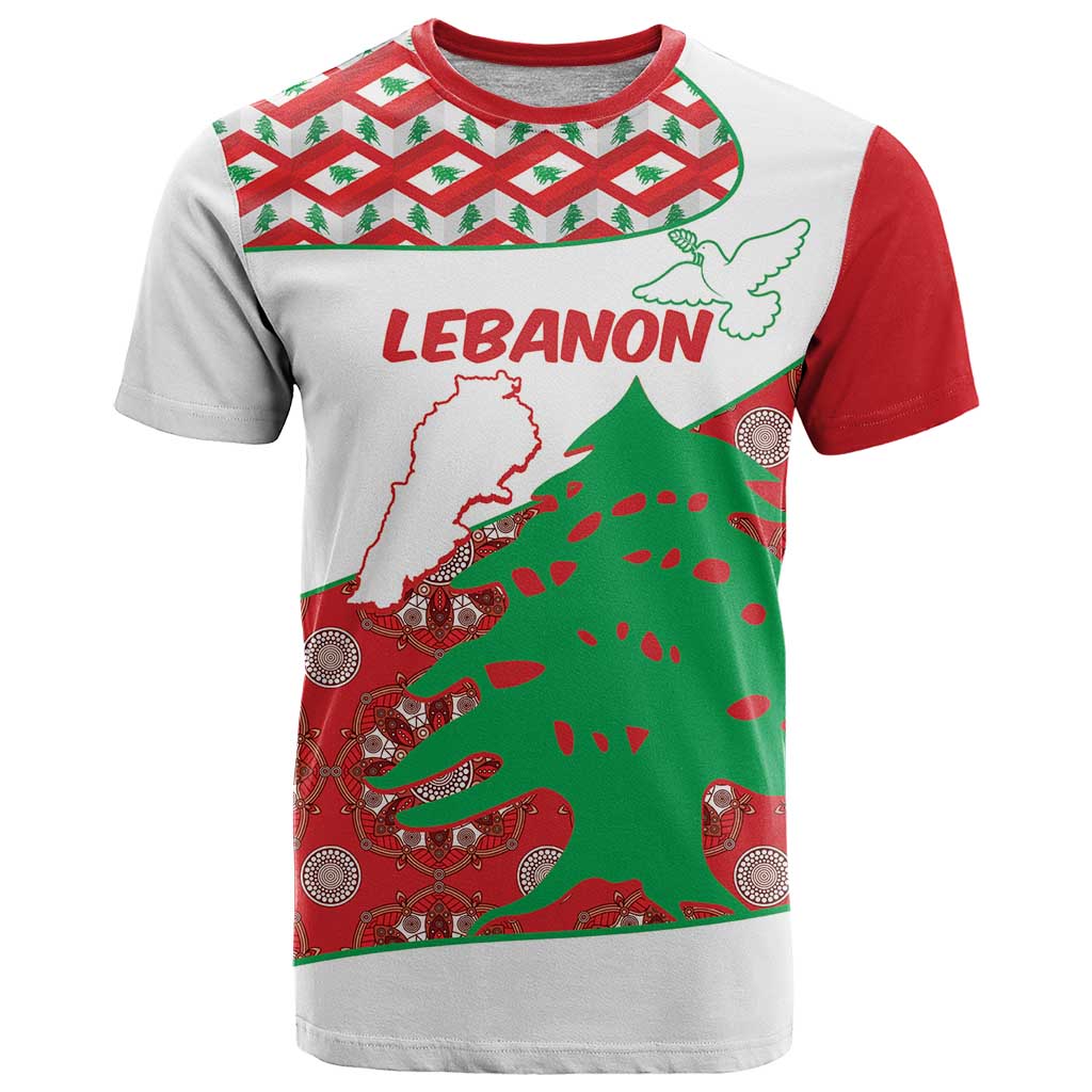 Personalised Lebanon Independence Day T Shirt Lebanese Map With Cedrus - Wonder Print Shop