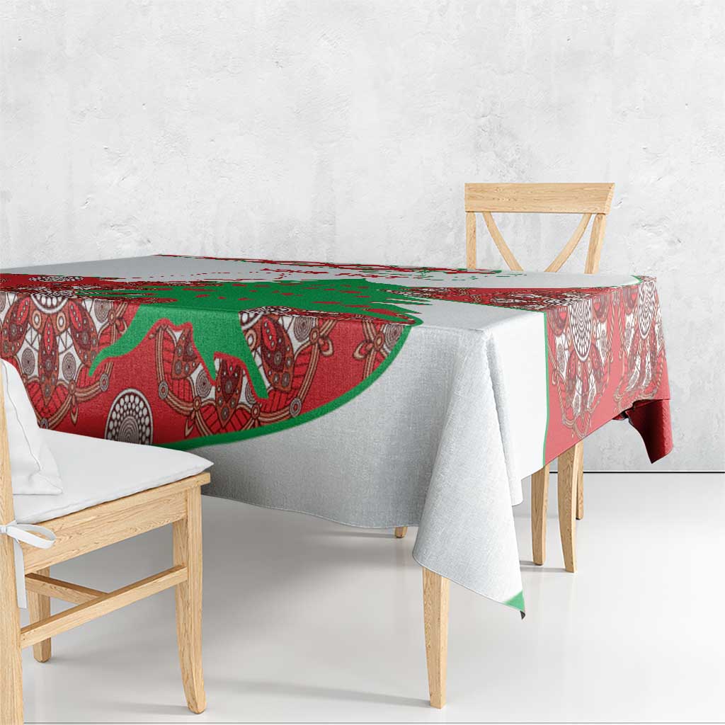 Personalised Lebanon Independence Day Tablecloth Lebanese Map With Cedrus - Wonder Print Shop
