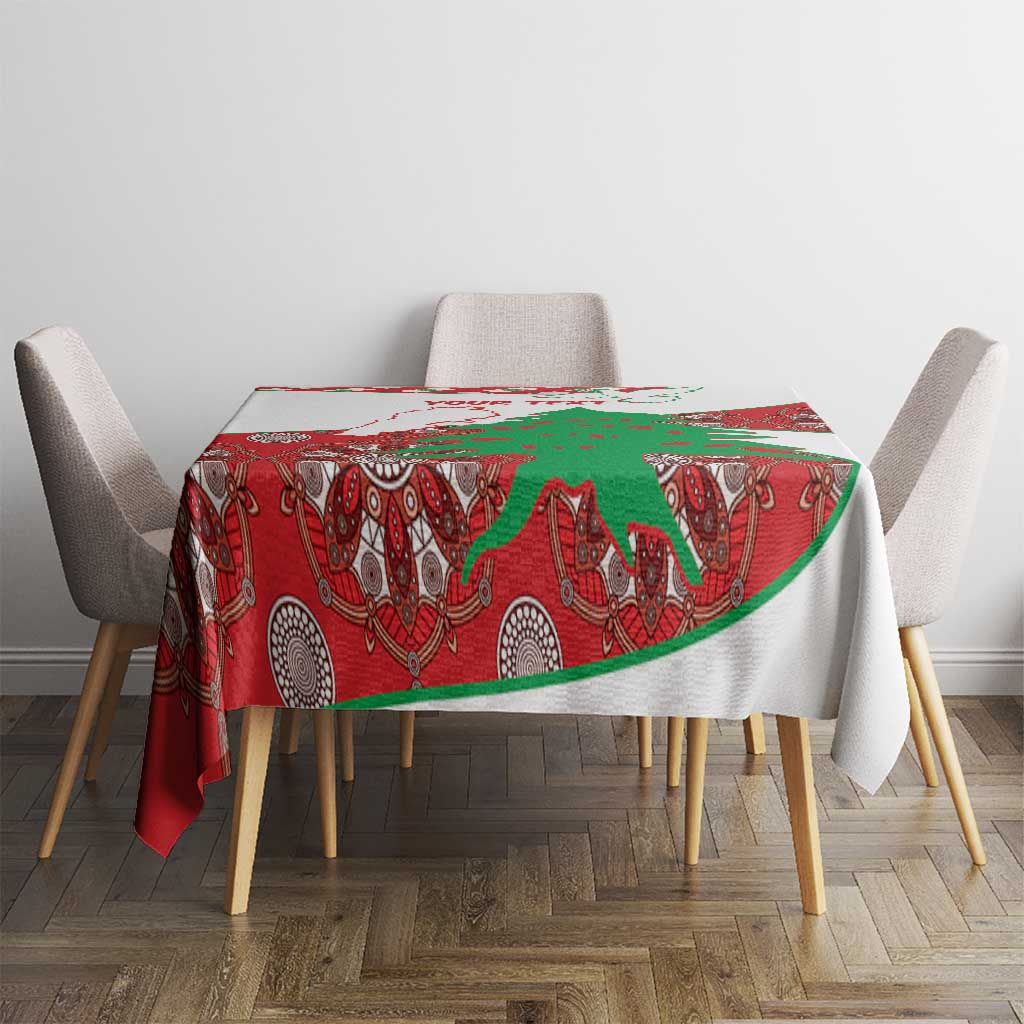 Personalised Lebanon Independence Day Tablecloth Lebanese Map With Cedrus - Wonder Print Shop