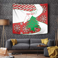 Personalised Lebanon Independence Day Tapestry Lebanese Map With Cedrus - Wonder Print Shop