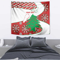 Personalised Lebanon Independence Day Tapestry Lebanese Map With Cedrus - Wonder Print Shop