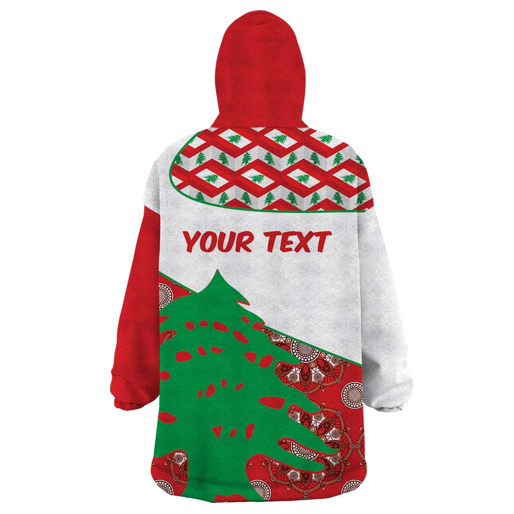 Personalised Lebanon Independence Day Wearable Blanket Hoodie Lebanese Map With Cedrus - Wonder Print Shop