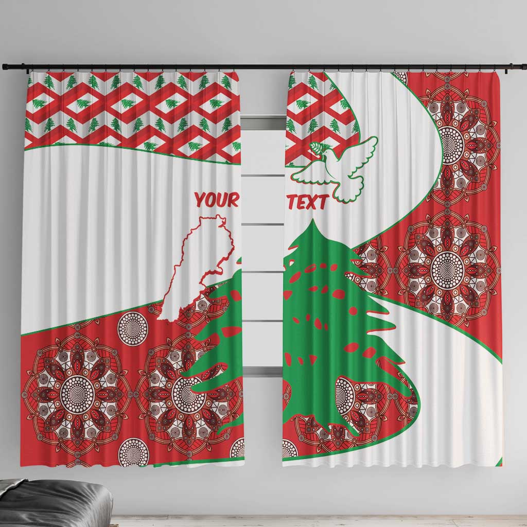 Personalised Lebanon Independence Day Window Curtain Lebanese Map With Cedrus - Wonder Print Shop