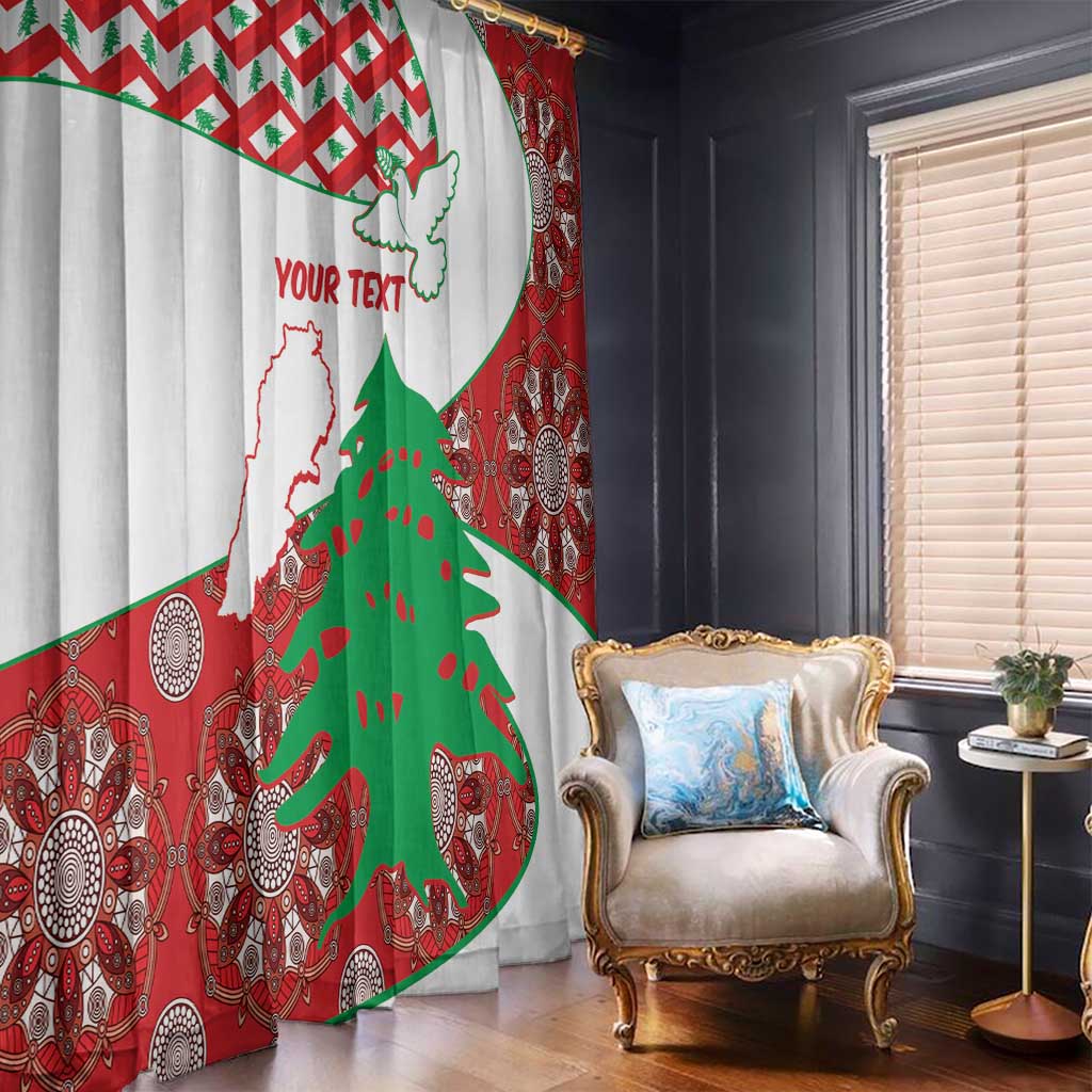 Personalised Lebanon Independence Day Window Curtain Lebanese Map With Cedrus - Wonder Print Shop