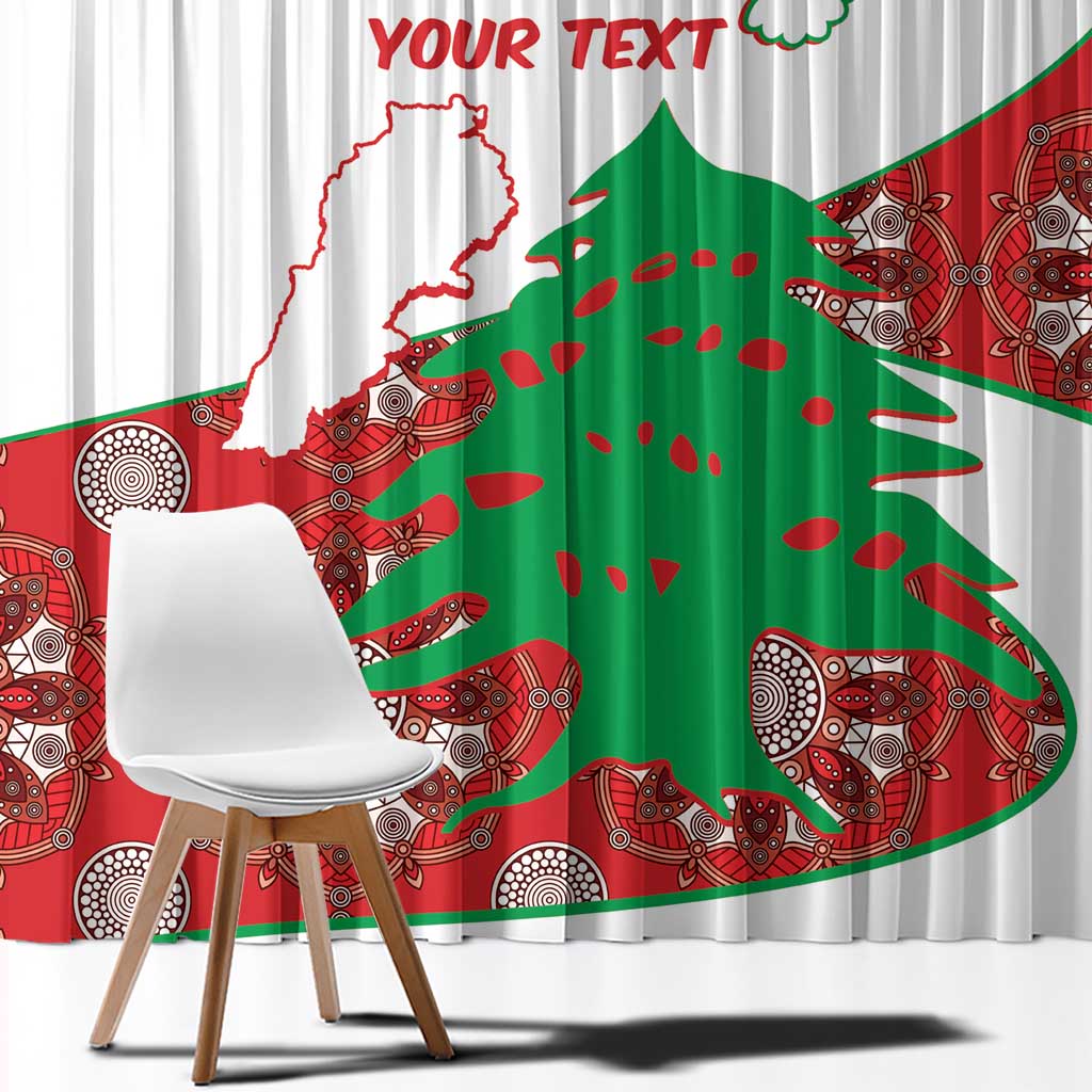 Personalised Lebanon Independence Day Window Curtain Lebanese Map With Cedrus - Wonder Print Shop