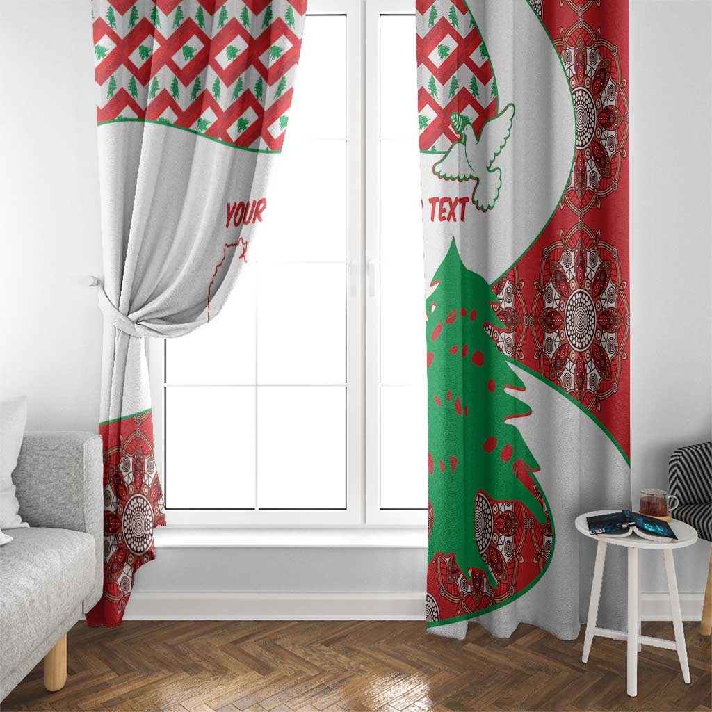 Personalised Lebanon Independence Day Window Curtain Lebanese Map With Cedrus - Wonder Print Shop