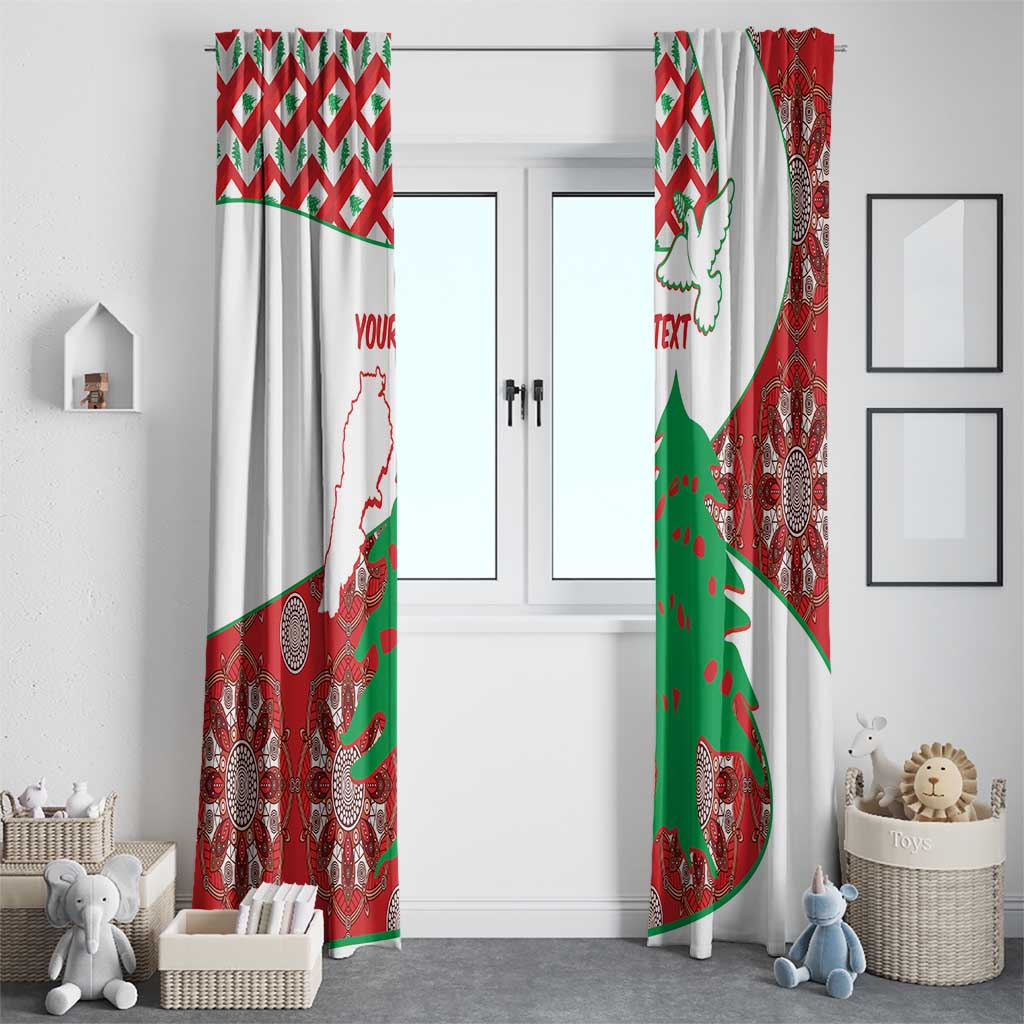 Personalised Lebanon Independence Day Window Curtain Lebanese Map With Cedrus - Wonder Print Shop