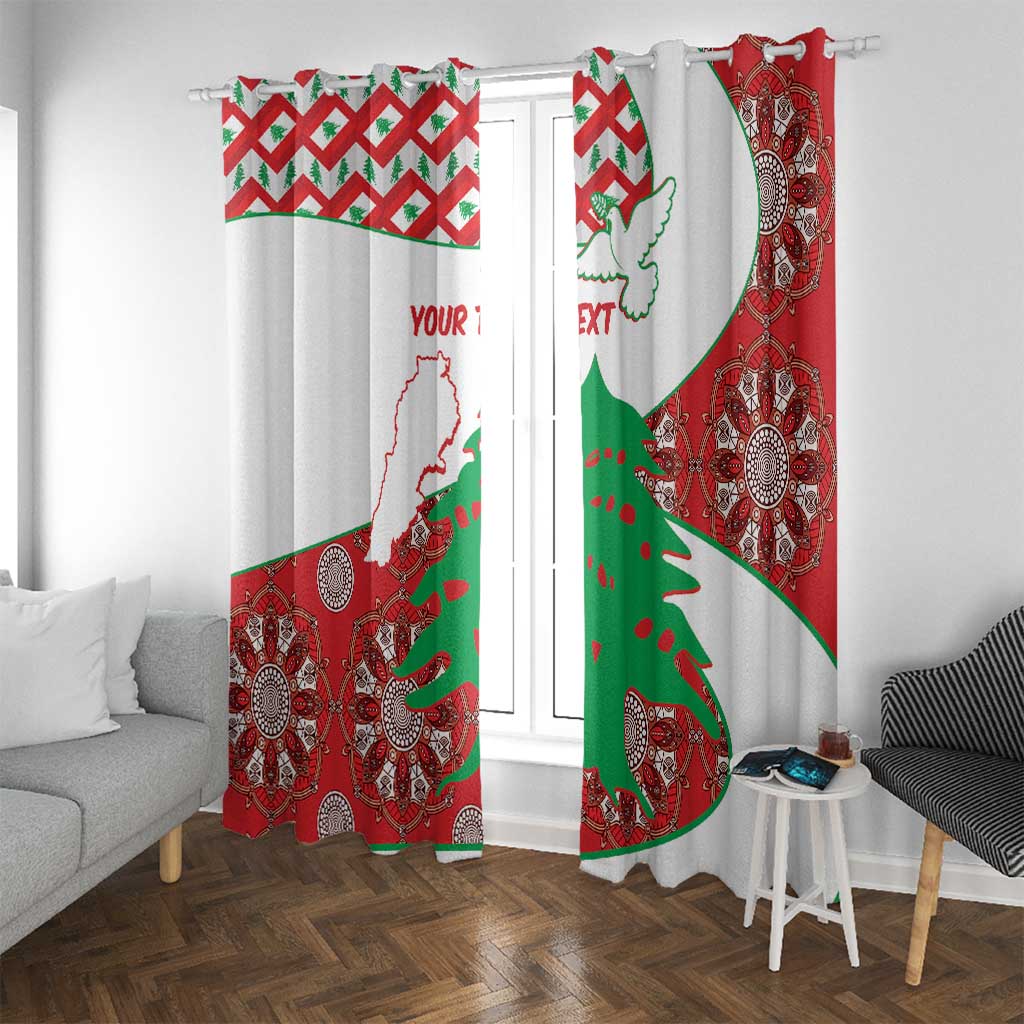 Personalised Lebanon Independence Day Window Curtain Lebanese Map With Cedrus - Wonder Print Shop