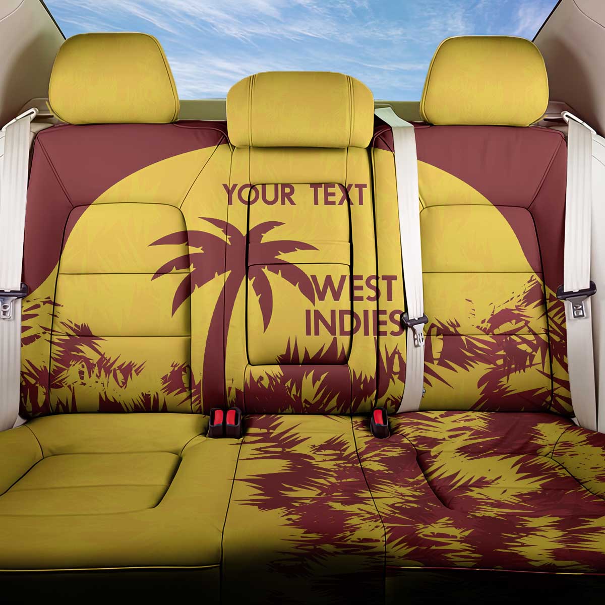 Custom West Indies Cricket Back Car Seat Cover Windies Newest Version - Wonder Print Shop