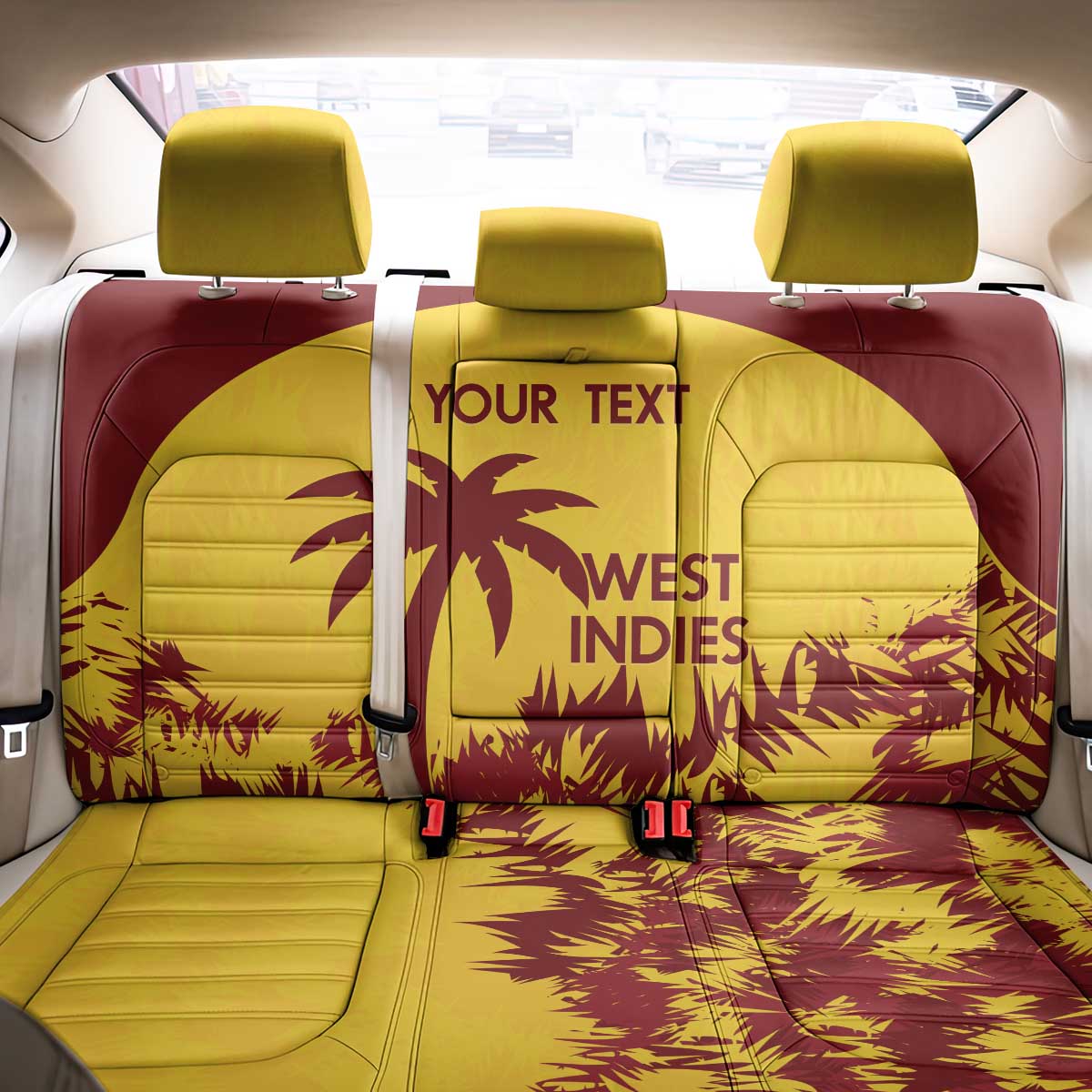 Custom West Indies Cricket Back Car Seat Cover Windies Newest Version - Wonder Print Shop