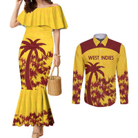 Custom West Indies Cricket Couples Matching Mermaid Dress and Long Sleeve Button Shirt Windies Newest Version