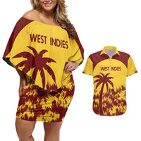 Custom West Indies Cricket Couples Matching Off Shoulder Short Dress and Hawaiian Shirt Windies Newest Version - Wonder Print Shop