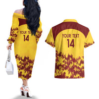Custom West Indies Cricket Couples Matching Off The Shoulder Long Sleeve Dress and Hawaiian Shirt Windies Newest Version - Wonder Print Shop