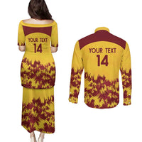 Custom West Indies Cricket Couples Matching Puletasi and Long Sleeve Button Shirt Windies Newest Version - Wonder Print Shop