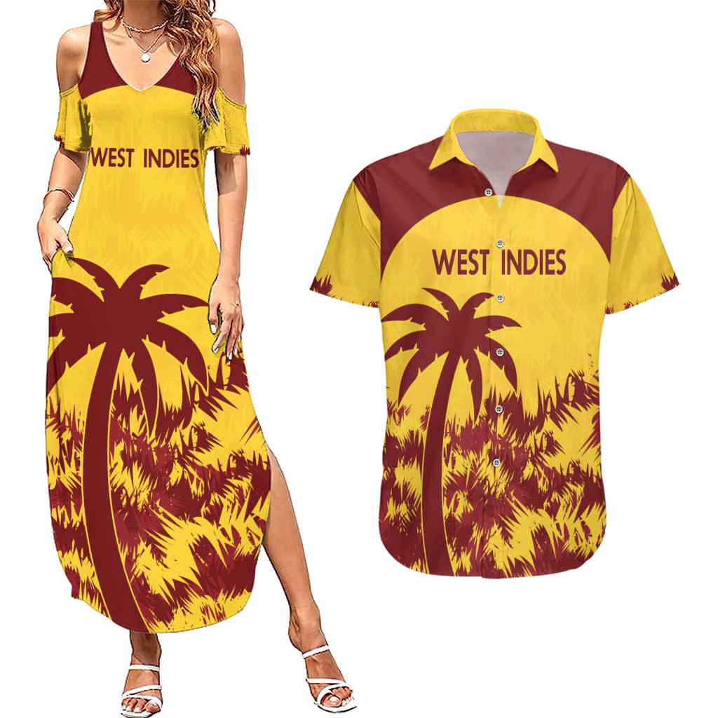 Custom West Indies Cricket Couples Matching Summer Maxi Dress and Hawaiian Shirt Windies Newest Version - Wonder Print Shop