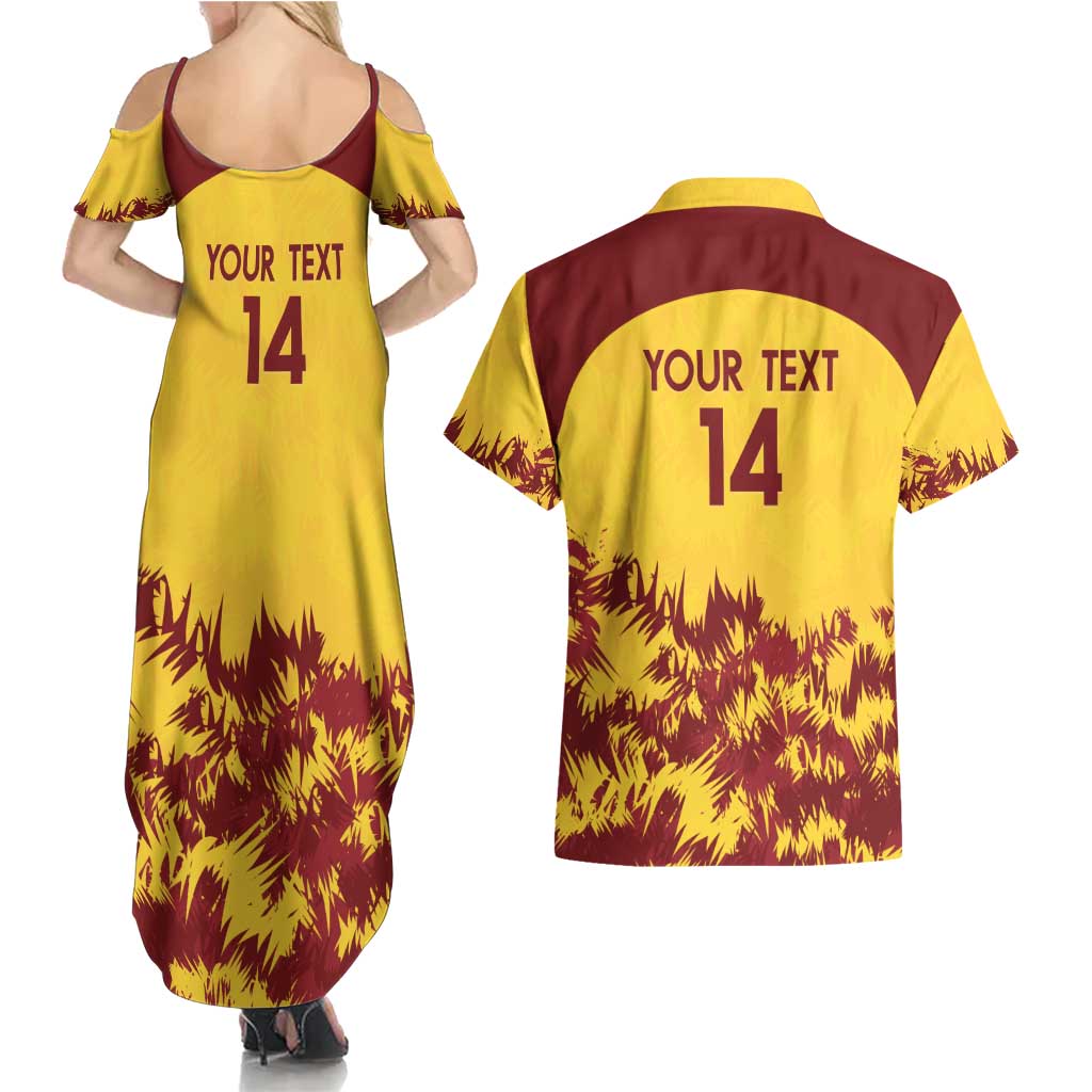 Custom West Indies Cricket Couples Matching Summer Maxi Dress and Hawaiian Shirt Windies Newest Version - Wonder Print Shop