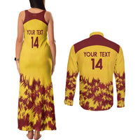 Custom West Indies Cricket Couples Matching Tank Maxi Dress and Long Sleeve Button Shirt Windies Newest Version - Wonder Print Shop
