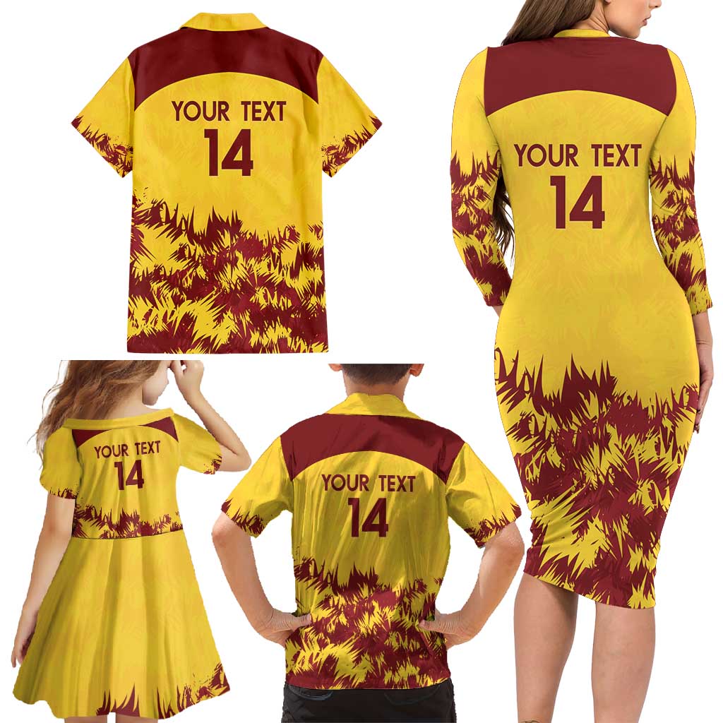 Custom West Indies Cricket Family Matching Long Sleeve Bodycon Dress and Hawaiian Shirt Windies Newest Version - Wonder Print Shop