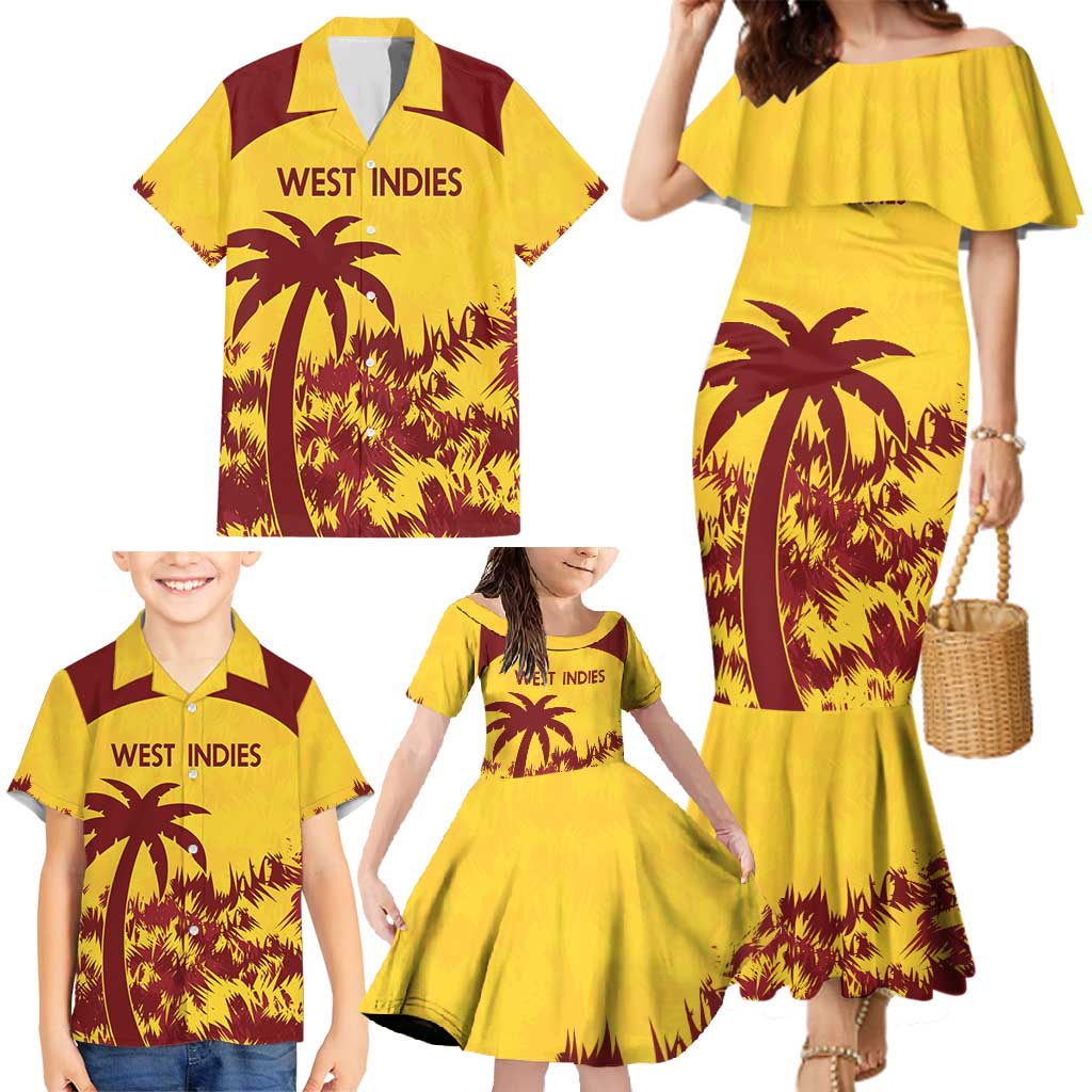 Custom West Indies Cricket Family Matching Mermaid Dress and Hawaiian Shirt Windies Newest Version - Wonder Print Shop