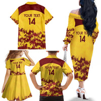 Custom West Indies Cricket Family Matching Off The Shoulder Long Sleeve Dress and Hawaiian Shirt Windies Newest Version - Wonder Print Shop