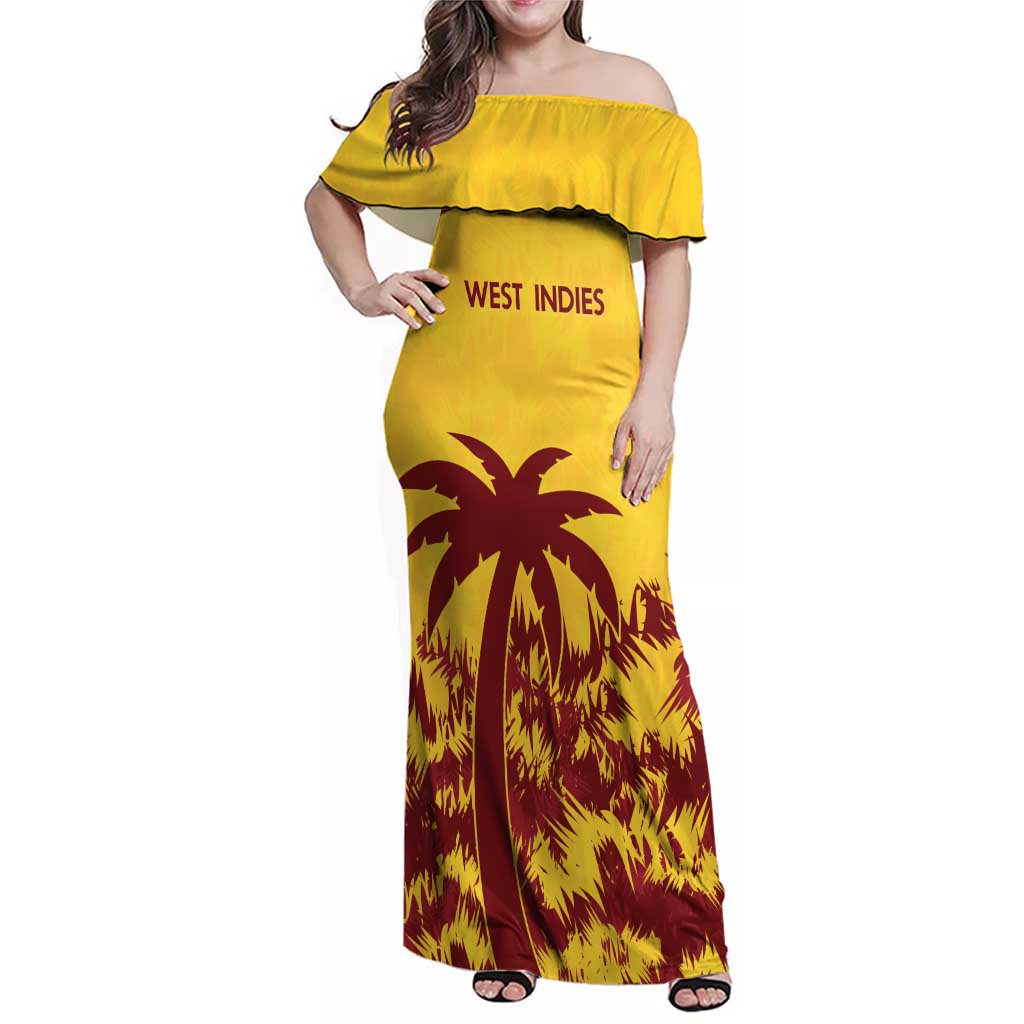 Custom West Indies Cricket Family Matching Off Shoulder Maxi Dress and Hawaiian Shirt Windies Newest Version - Wonder Print Shop