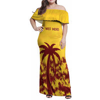 Custom West Indies Cricket Family Matching Off Shoulder Maxi Dress and Hawaiian Shirt Windies Newest Version - Wonder Print Shop